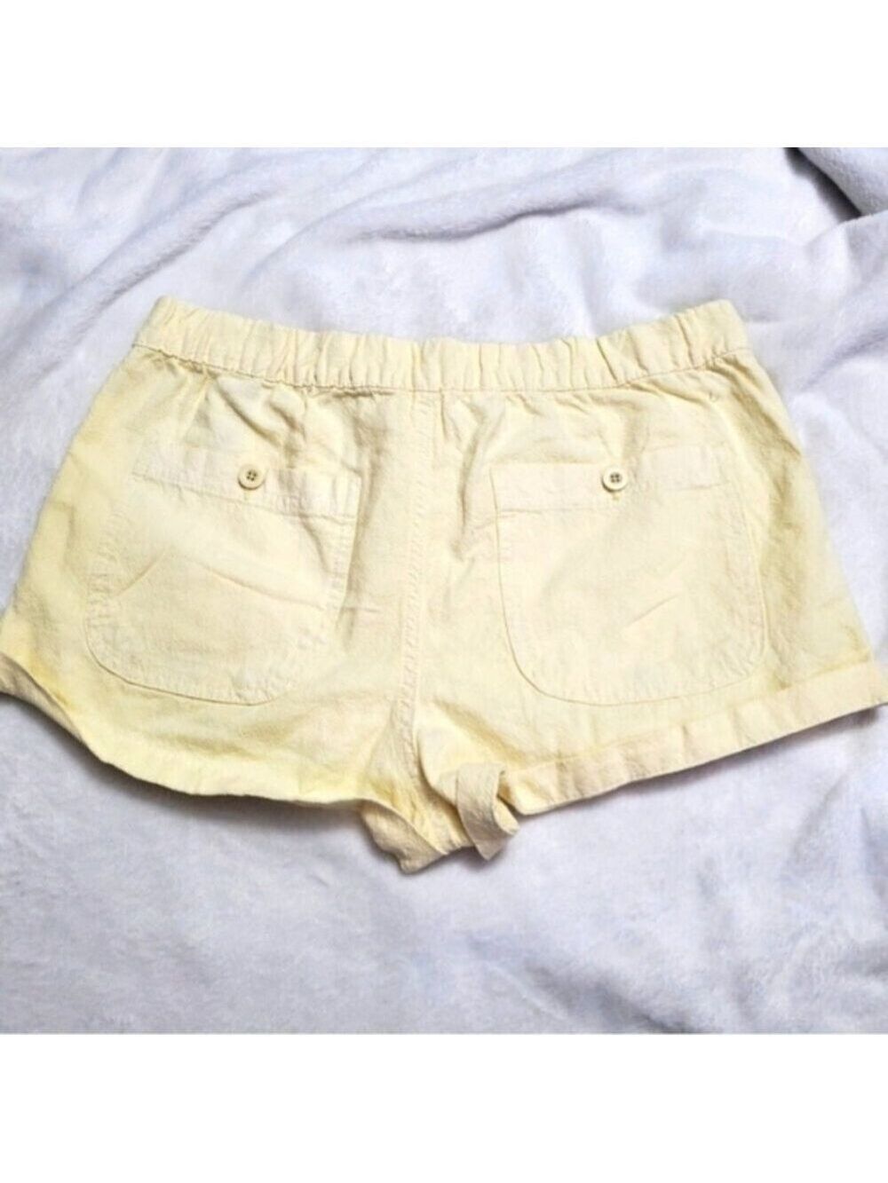 NWT Harlow Coastal Linen Cotton Blend Shorts Yellow M - Picture 4 of 14